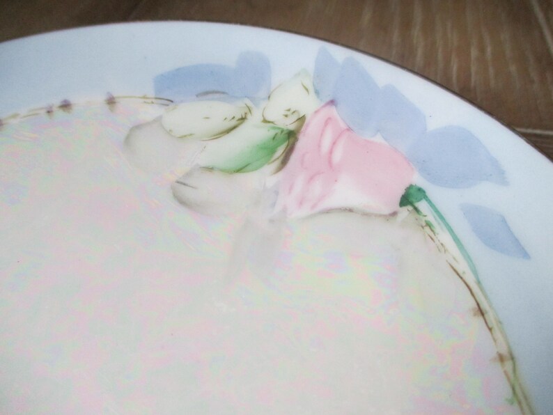 Vintage hand painted dessert plates ~ Set of four