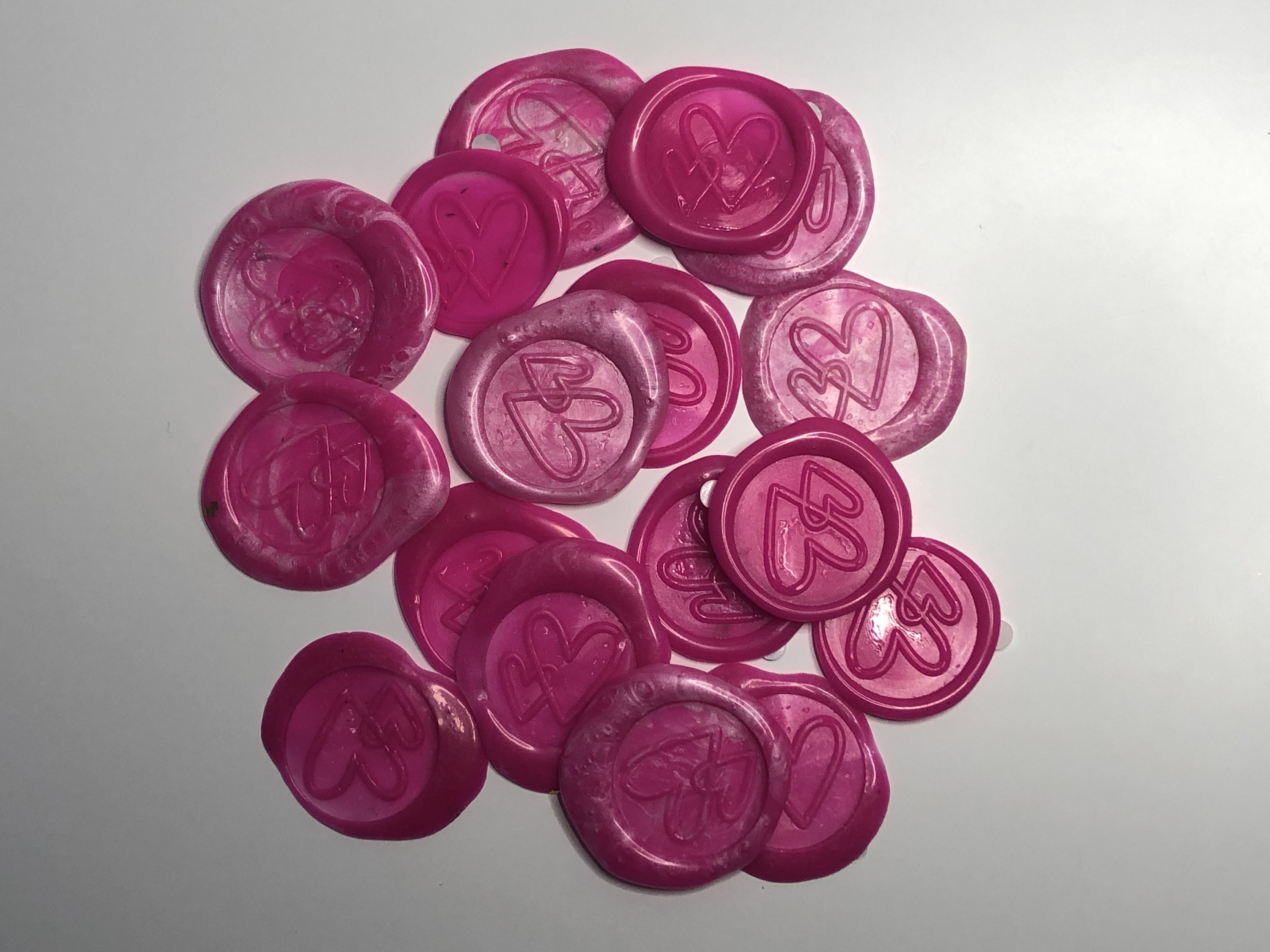 Pink wax seals with optional adhesive set of 10 premade Etsy