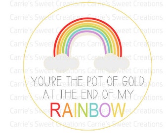 Pot Of Gold Rainbow Gift Tags- Printable Tags- St. Patricks Day- Digital Download