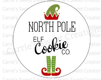 North Pole Elf Cookie Co Printable Tag- Cookie Tags- Christmas Tags- Digital Download