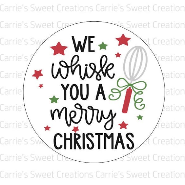 We Whisk You A Merry Christmas Printable Tags- Cookie Tags- Christmas Party Tags- Digital Download