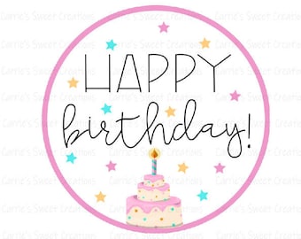 Happy Birthday Printable Tags- Gift Tags- Instant Digital Download