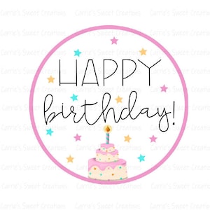 Happy Birthday Printable Tags- Gift Tags- Instant Digital Download