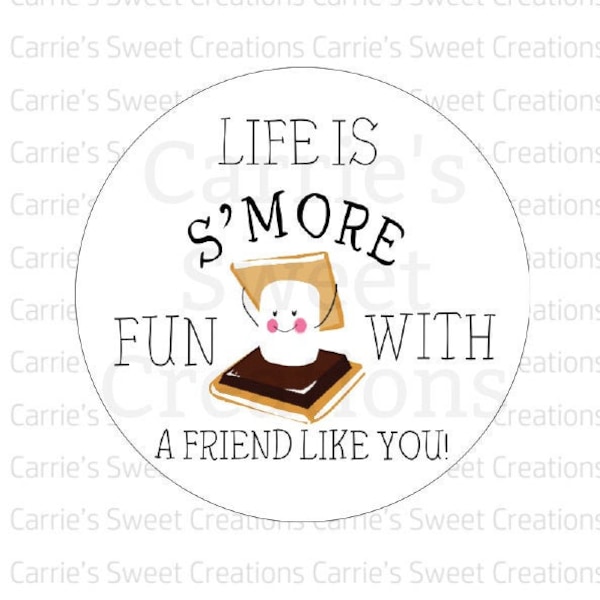 Life Is S'more Fun With A Friend Like You Printable Tag- Gift Tag- Cookie Tag- Digital Download