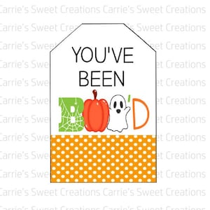 You&#39;ve Been Boo&#39;d Printable Tag- Cookie Tags- Gift Tags- Bag Tags- Tags- Digital Download- Halloween Tags