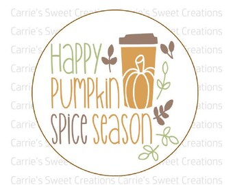 Happy Pumpkin Spice Season Printable Tag- Fall Tags- Pumpkin Latte- Pumpkin Spice Tags- Cookie Tags- Digital Download