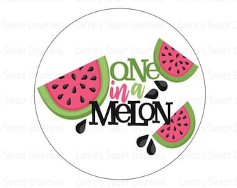 One In A Melon Printable Tag, Watermelon Gift Tag- Instant Digital Download