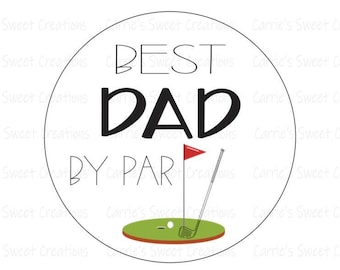 Father's Day Printable Tags- Best Dad By Par Gift Tag- Golfing Gift Tag- Instant Digital Download