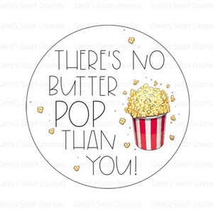 Étiquette-cadeau imprimable Fête des pères - Il n'y a pas de beurre POP Than You - étiquette cadeau pop-corn - téléchargement numérique instantané