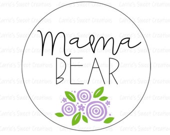 Mother's Day Printable Gift Tags- Mama Bear Tag- Floral Tag- Instant Digital Download