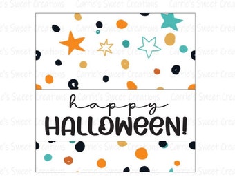 Happy Halloween Tags- Printable 2" Gift Tags- Instant Digital Download