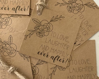 Om lief te hebben, te lachen en nog lang en gelukkig! - Bruiloft Printables - Bruiloft Cadeau Tags - Bruiloft Gunst Tags - Digitale Download