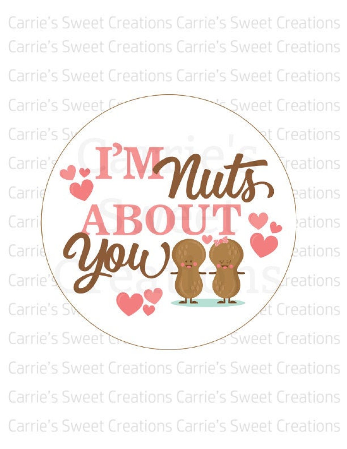 I'm Nuts About You Printable Tag- Gift Tag- Cookie Tag- Valentine's Day ...