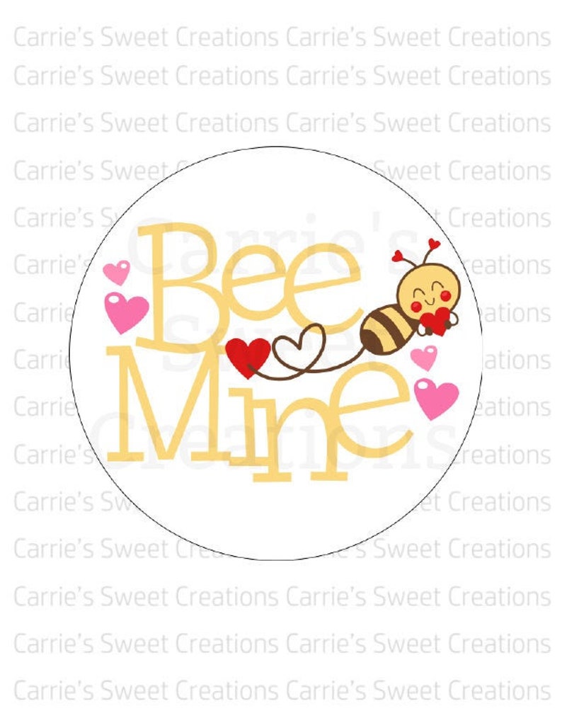 Bee Mine Printable Tag Gift Tag Cookie Tag Valentine's - Etsy