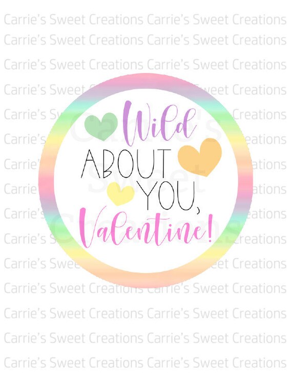 Wild About You Valentine Printable Valentine Tags Digital | Etsy