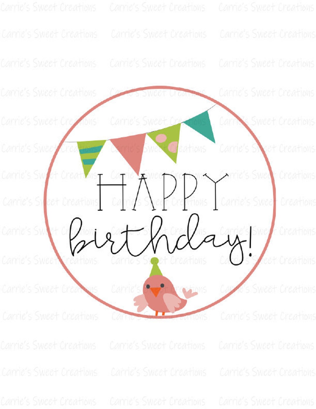 Happy Birthday Printable Tags Gift Tags Instant Digital Download - Etsy