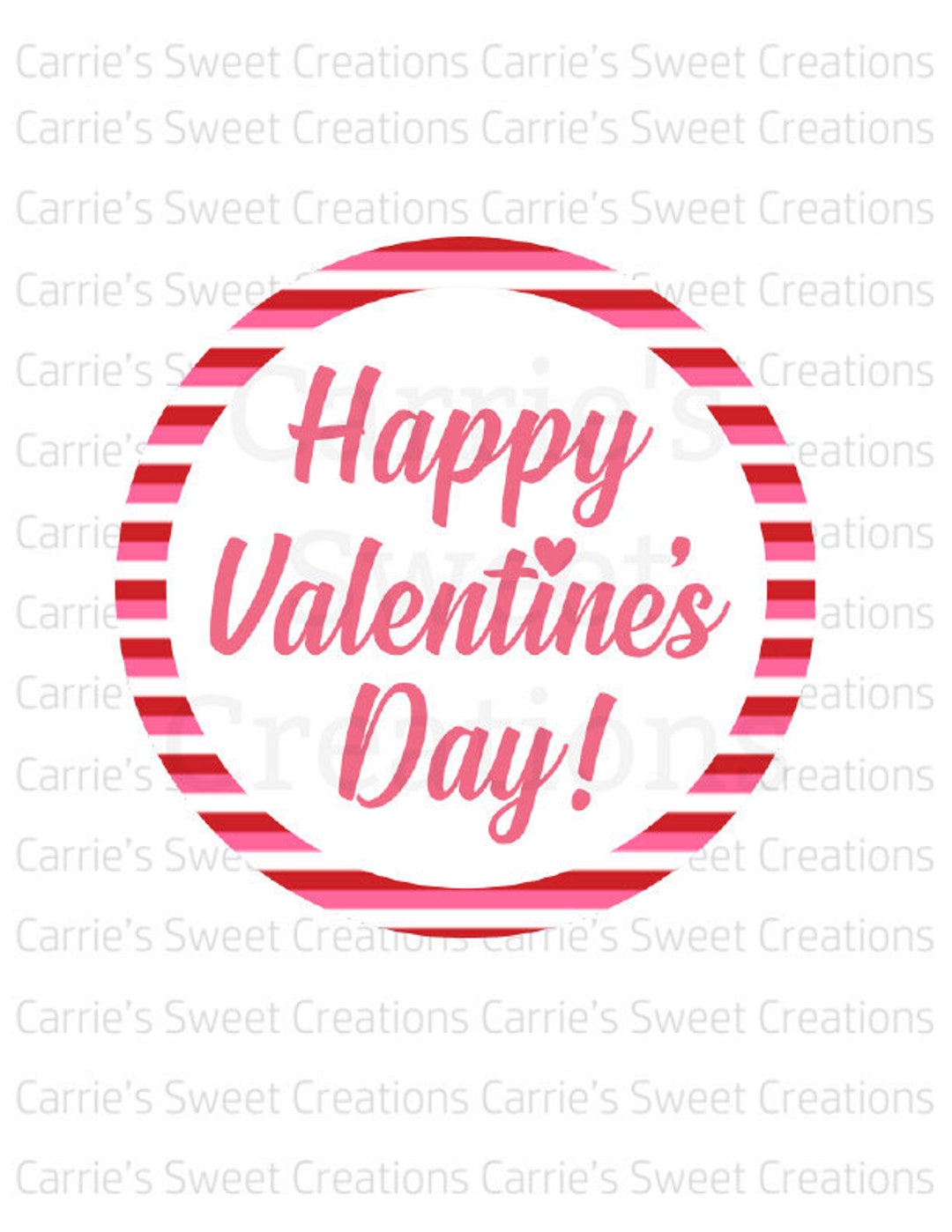 Happy Valentine's Day Printable Tag Gift Tag Cookie Tag Digital ...