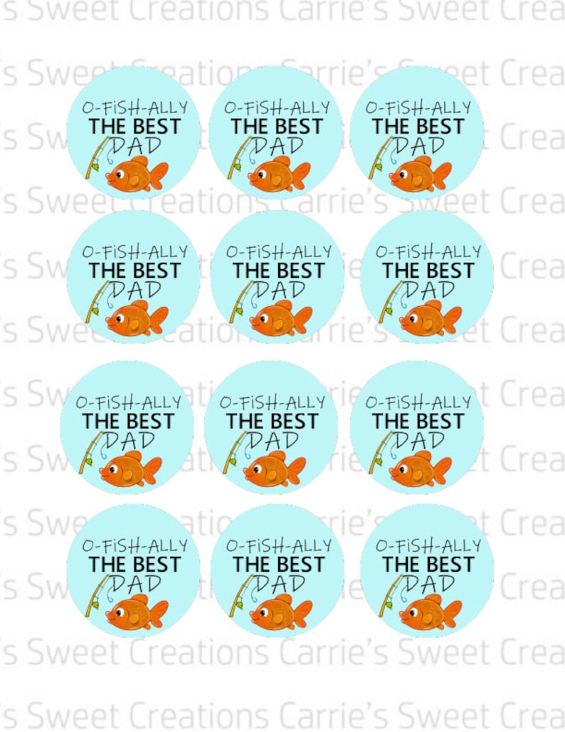 Father's Day Fish Printable Tags O-FISH-ALLY the Best Dad - Etsy