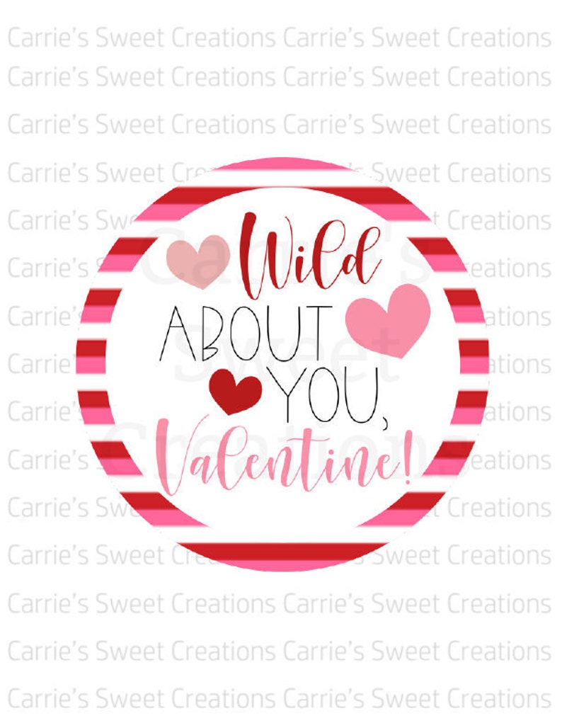 Wild About You Valentine Printable Valentine Tags Digital | Etsy