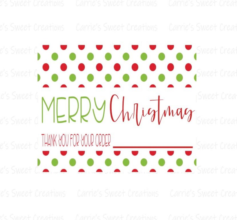 Merry Christmas Thank You For Your Order 2x3 Printable Tag Instant Digital Download Customer Thank You Card Thank You Tags
