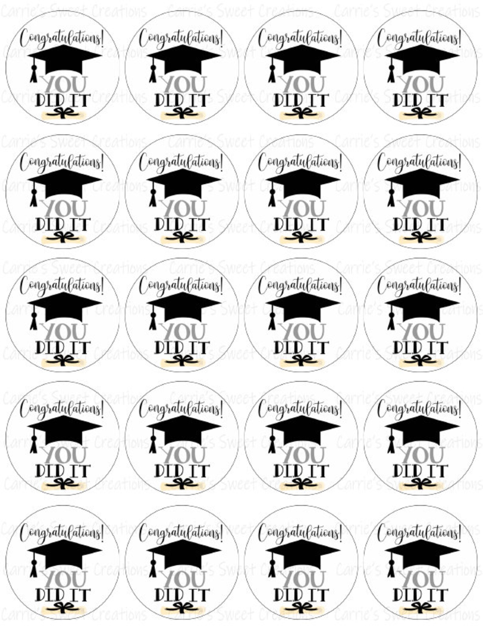Graduation Printable Tags Congratulations You Did It Class Etsy