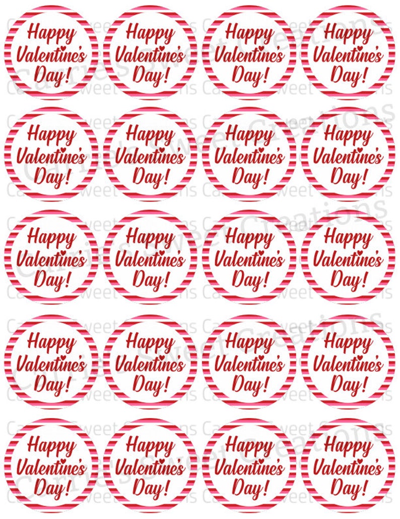 Happy Valentine's Day Printable Tag Gift Tag Cookie Tag - Etsy