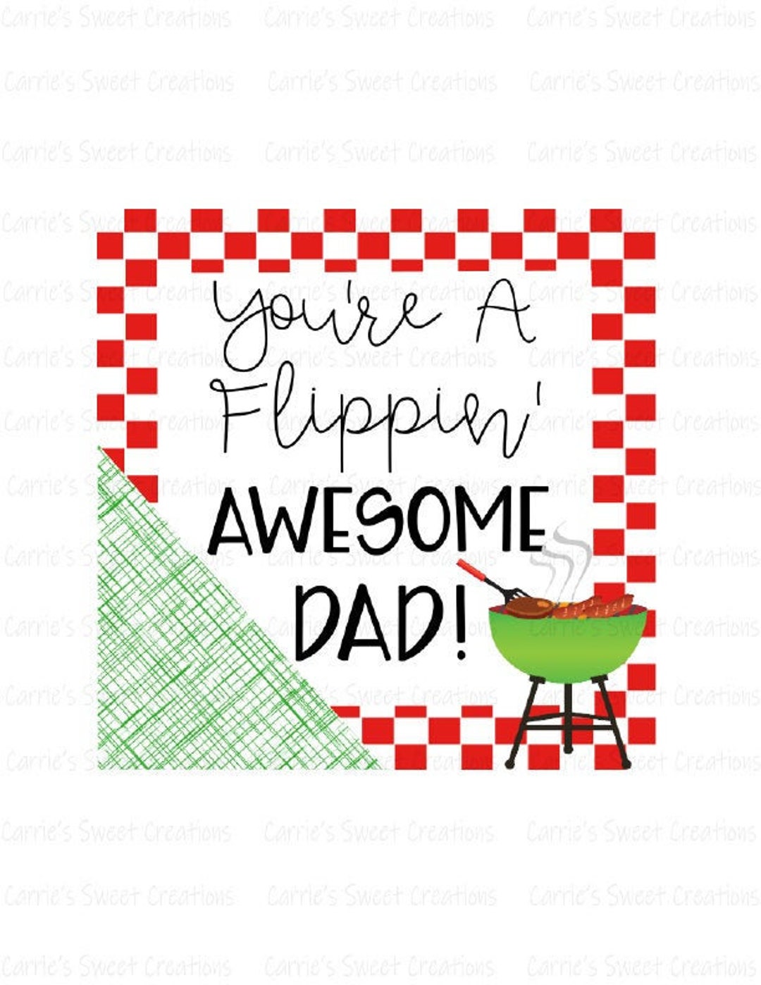 You're A Flippin' Awesome Dad Printable- Happy Father's Day Gift Tag ...