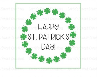 Happy St. Patrick's Day 2 Inch Square Gift Tags- Printable St. Patrick's Day Tags- St. Patrick's Day- Digital Download