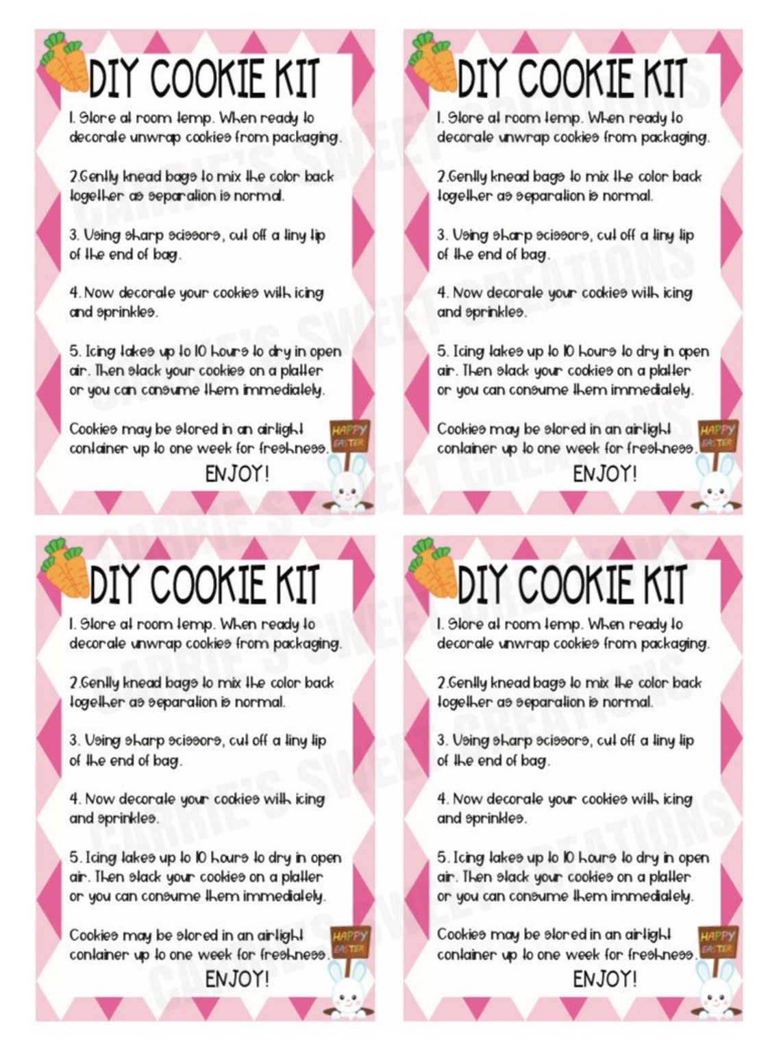 DIY Royal Icing Cookie Kit Printable Card Cookie Card Etsy