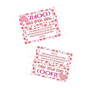 Paint Your Own Cookie Printable 5" Topper, Valentine PYO Cookies, Valentine Tags, Painting Cookies, PYO Cookies,  Instant Digital Download
