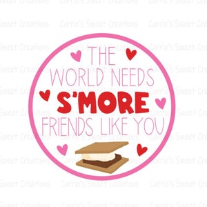 S&#39;more Friends Like You Printable Valentine Tag, Valentine&#39;s Day Gift Tag, Cookie Tag, S&#39;mores Gift Tag, Instant Digital Download