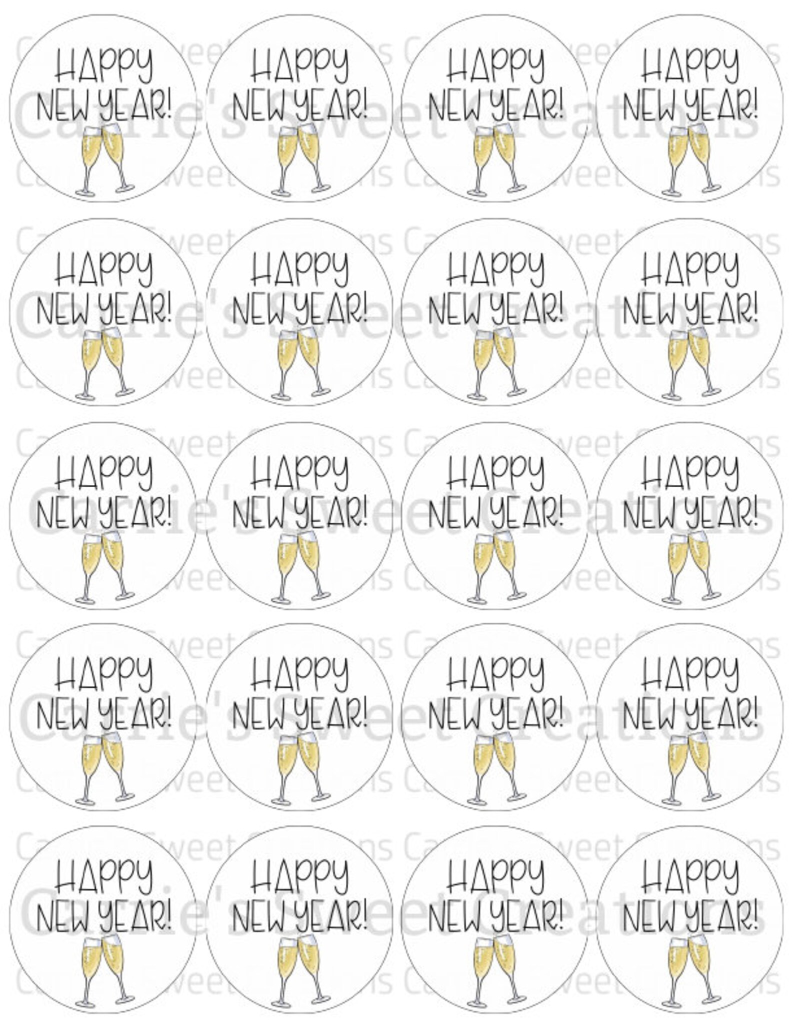 Happy New Year Printable Tags Cookie Tags Cheers Tags | Etsy