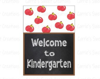 Welcome to Kindergarten Printable Tags- Kindergarten 2x3 Inch Tag- Gift Tags- Back to School Tags- Instant Digital Download