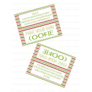 Paint Your Own Cookie Printable 5&quot; Topper, Painting Cookies, PYO Cookies,  Christmas PYOC, Instant Digital Download