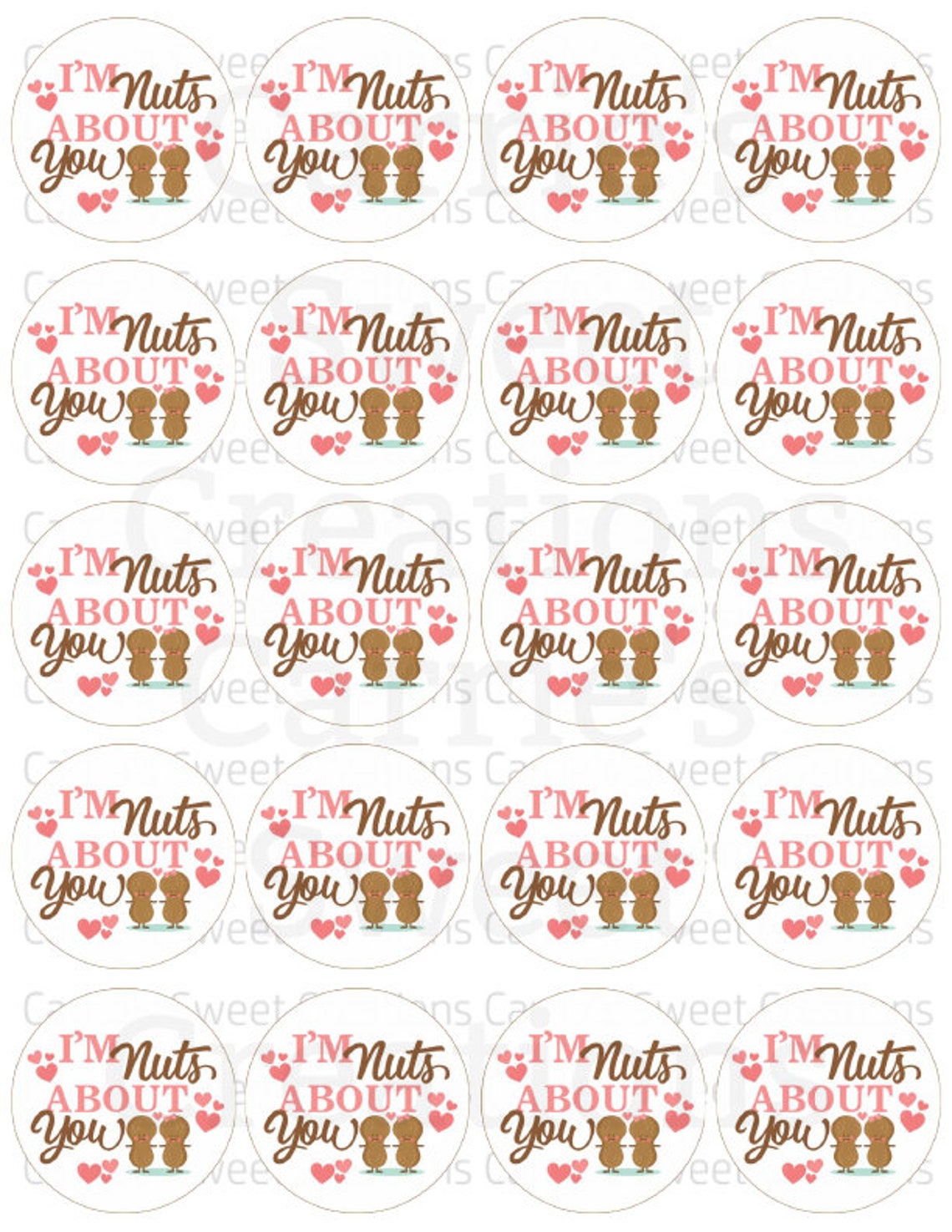 I'm Nuts About You Printable Tag Gift Tag Cookie Tag Etsy