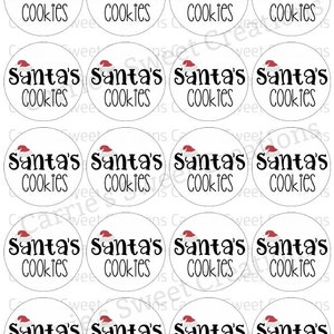 Santa's Cookies Printable Tags Cookie Tags Christmas - Etsy