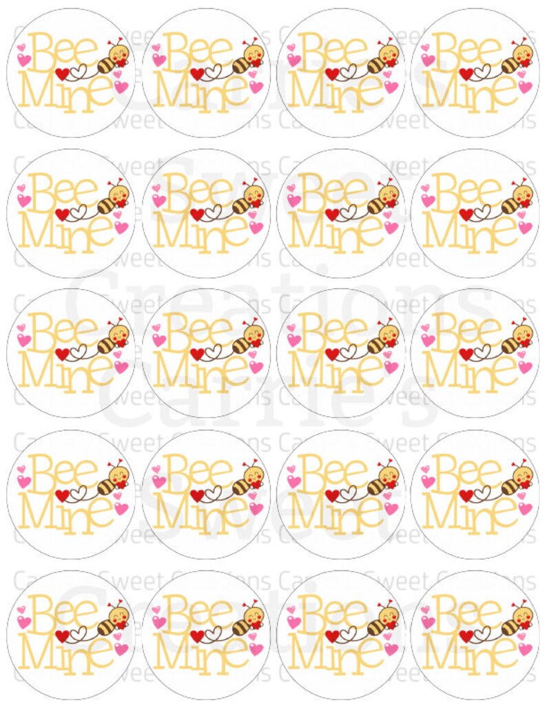 Bee Mine Printable Tag Gift Tag Cookie Tag Valentine's - Etsy
