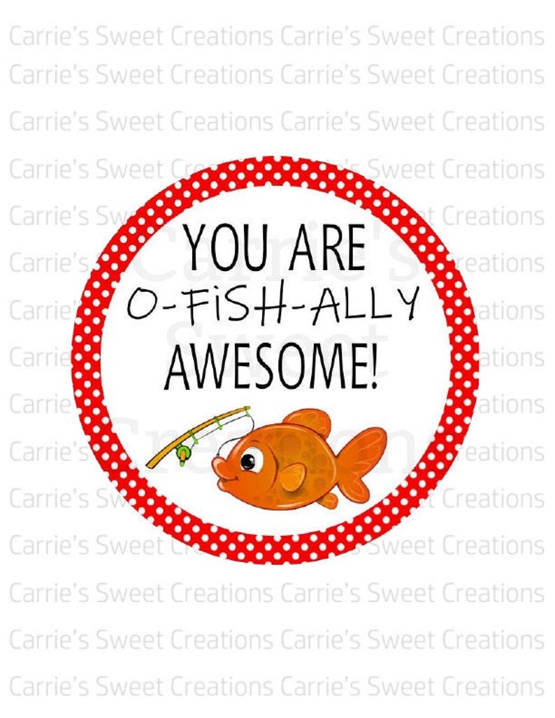 You Are O FISH ALLY Awesome Printable Tag 2 Inch Gift Tag Etsy