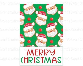 Merry Christmas Santa Printable 3x5" Cookie Card, Santa Card, Christmas Cookie Card,  Instant Digital Download