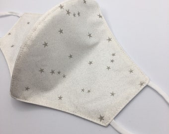 Sparkly sterren nieuwe stijl gezichtsmasker voor volwassenen, 2-laags met verstelbare oorlussen, kerstcadeau, veilige gezichtsbedekking