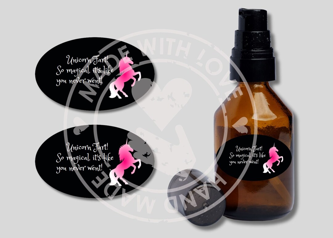 Humorous Unicorn Fart Poo-pourri Spray Labels, Editable Avery Adhesive ...