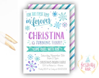 frozen birthday invitation etsy