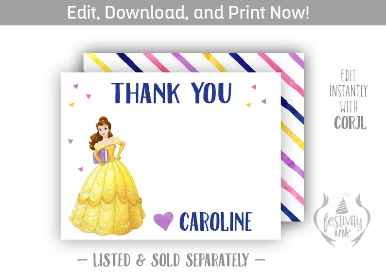 Editable Birthday Template Instant Download Invite Beauty and the Beast Birthday Invitation Belle Party