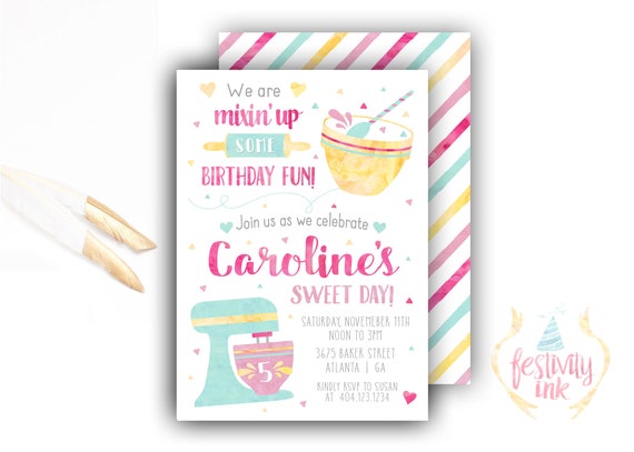 Baking Invitation Cooking Party Invitations Baking Etsy