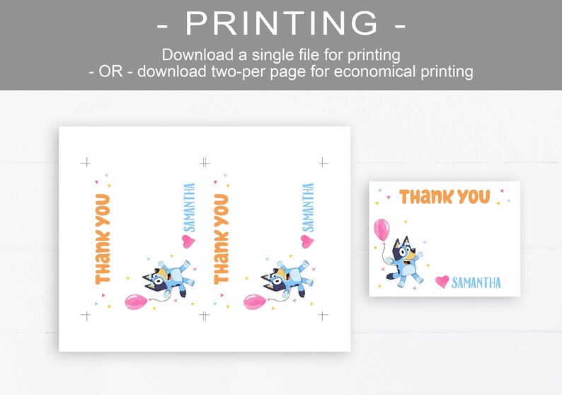 BLUEY Thank You Card A2 Whackadoo Bluey Birthday Card Etsy