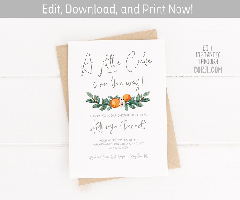 A Little Cutie is on the Way Clementine Orange Gender Etsy