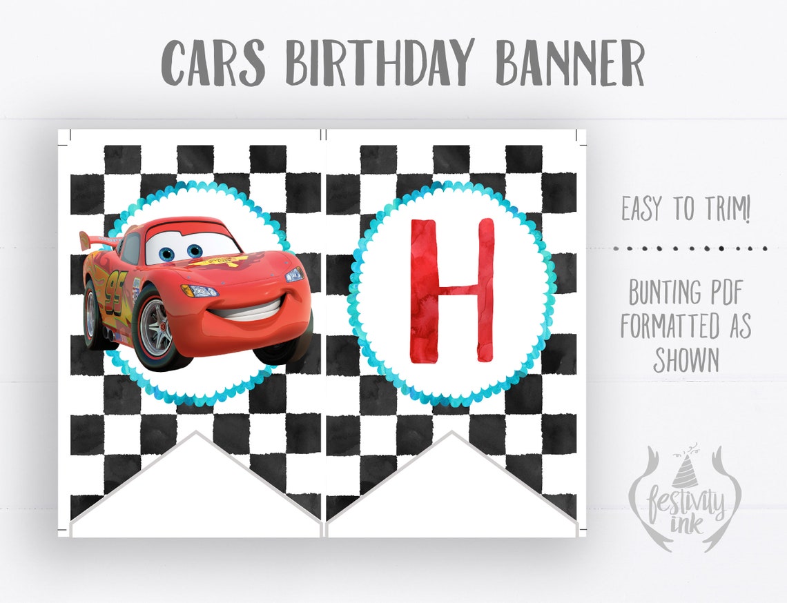 Cars Birthday BUNDLE Editable Birthday Template Instant | Etsy