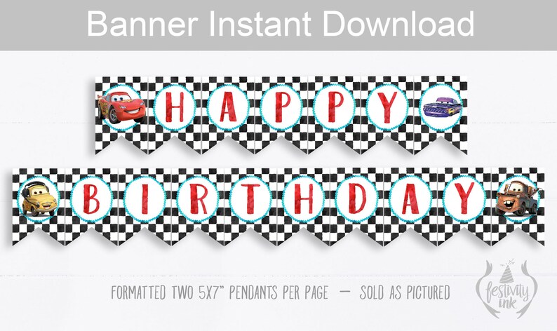Cars Birthday BUNDLE Editable Birthday Template Instant | Etsy