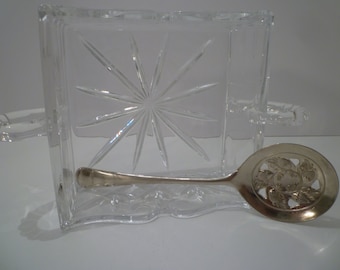 Salad tongs LIKE new China Galore Crystal glass salad set Gorgeous Pressed Glass Crystal Salad Server Set of Two