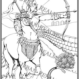 Printable Coloring Centaur Poster with Short Story image 2